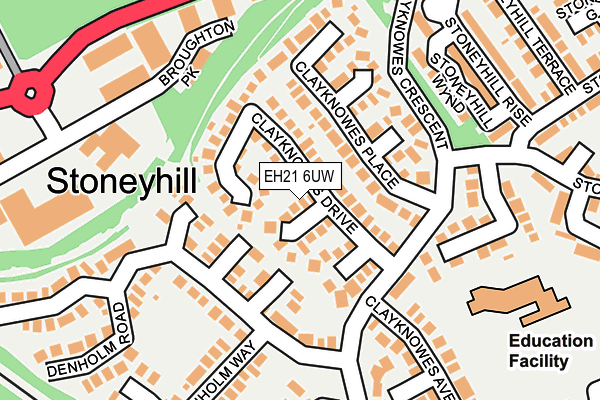 EH21 6UW map - OS OpenMap – Local (Ordnance Survey) EH21 6UW map - OS OpenMap – Local (Ordnance Survey)