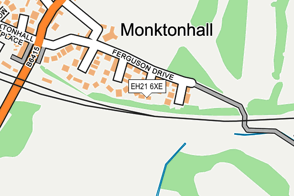 EH21 6XE map - OS OpenMap – Local (Ordnance Survey) EH21 6XE map - OS OpenMap – Local (Ordnance Survey)