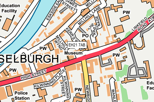 EH21 7AB map - OS OpenMap – Local (Ordnance Survey) EH21 7AB map - OS OpenMap – Local (Ordnance Survey)