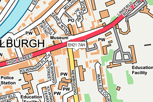 EH21 7AH map - OS OpenMap – Local (Ordnance Survey) EH21 7AH map - OS OpenMap – Local (Ordnance Survey)