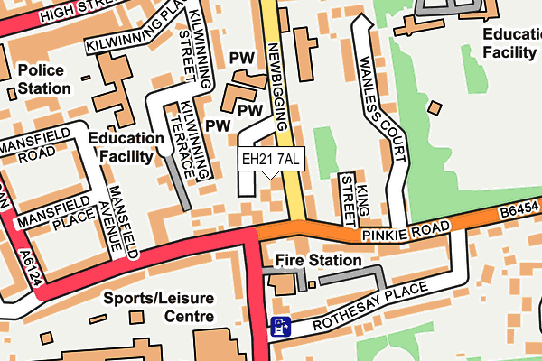 EH21 7AL map - OS OpenMap – Local (Ordnance Survey) EH21 7AL map - OS OpenMap – Local (Ordnance Survey)