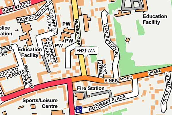 EH21 7AN map - OS OpenMap – Local (Ordnance Survey) EH21 7AN map - OS OpenMap – Local (Ordnance Survey)