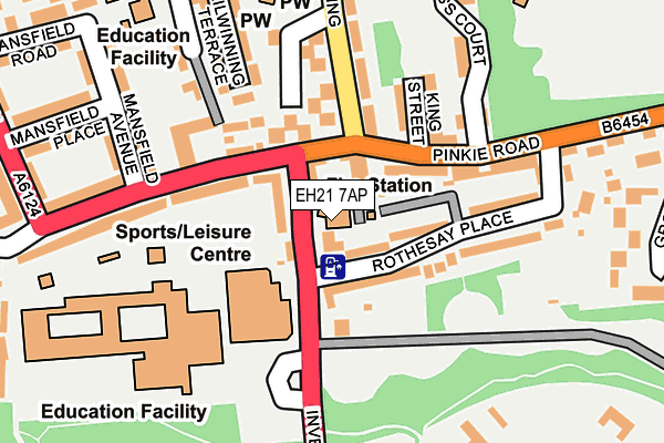 EH21 7AP map - OS OpenMap – Local (Ordnance Survey) EH21 7AP map - OS OpenMap – Local (Ordnance Survey)