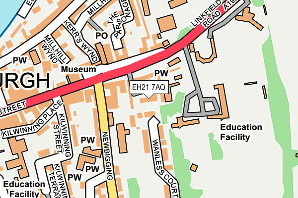 EH21 7AQ map - OS OpenMap – Local (Ordnance Survey) EH21 7AQ map - OS OpenMap – Local (Ordnance Survey)