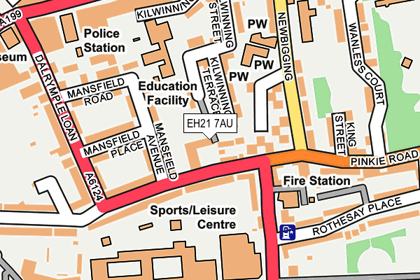EH21 7AU map - OS OpenMap – Local (Ordnance Survey) EH21 7AU map - OS OpenMap – Local (Ordnance Survey)
