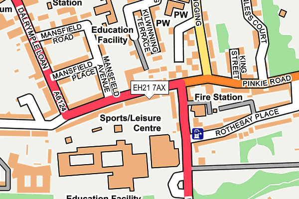 EH21 7AX map - OS OpenMap – Local (Ordnance Survey) EH21 7AX map - OS OpenMap – Local (Ordnance Survey)