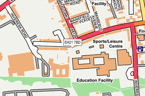EH21 7BD map - OS OpenMap – Local (Ordnance Survey) EH21 7BD map - OS OpenMap – Local (Ordnance Survey)