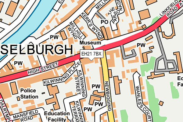 EH21 7BX map - OS OpenMap – Local (Ordnance Survey) EH21 7BX map - OS OpenMap – Local (Ordnance Survey)