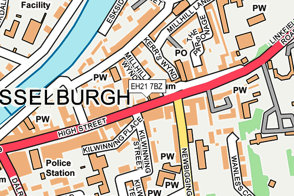 EH21 7BZ map - OS OpenMap – Local (Ordnance Survey) EH21 7BZ map - OS OpenMap – Local (Ordnance Survey)