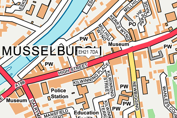 EH21 7DA map - OS OpenMap – Local (Ordnance Survey) EH21 7DA map - OS OpenMap – Local (Ordnance Survey)