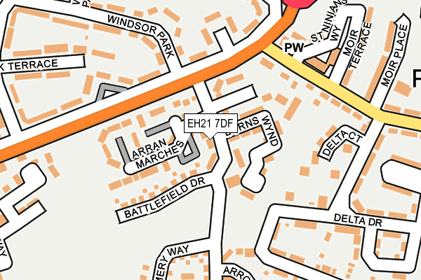 EH21 7DF map - OS OpenMap – Local (Ordnance Survey) EH21 7DF map - OS OpenMap – Local (Ordnance Survey)