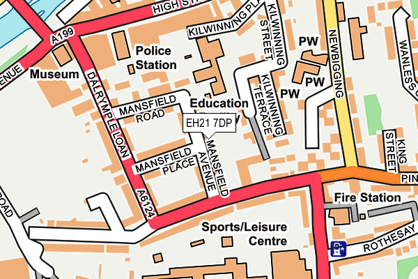 EH21 7DP map - OS OpenMap – Local (Ordnance Survey) EH21 7DP map - OS OpenMap – Local (Ordnance Survey)