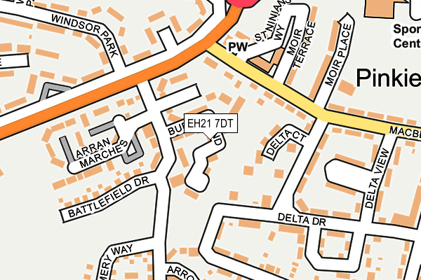 EH21 7DT map - OS OpenMap – Local (Ordnance Survey) EH21 7DT map - OS OpenMap – Local (Ordnance Survey)