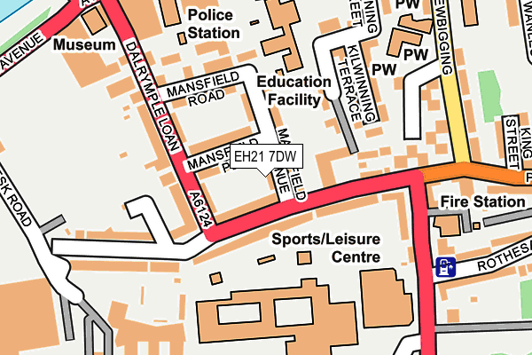 EH21 7DW map - OS OpenMap – Local (Ordnance Survey) EH21 7DW map - OS OpenMap – Local (Ordnance Survey)