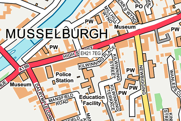 EH21 7EG map - OS OpenMap – Local (Ordnance Survey) EH21 7EG map - OS OpenMap – Local (Ordnance Survey)