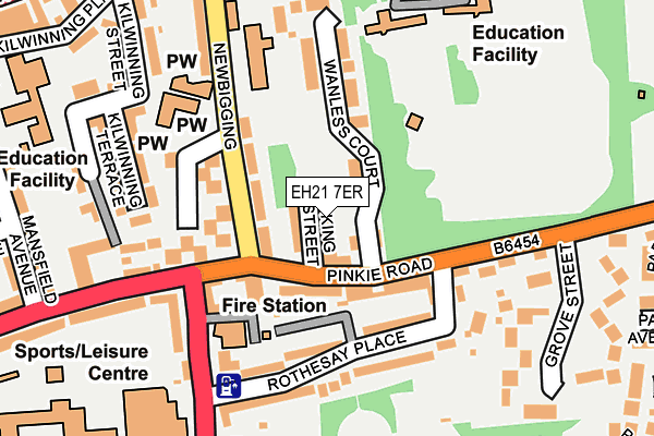 EH21 7ER map - OS OpenMap – Local (Ordnance Survey) EH21 7ER map - OS OpenMap – Local (Ordnance Survey)