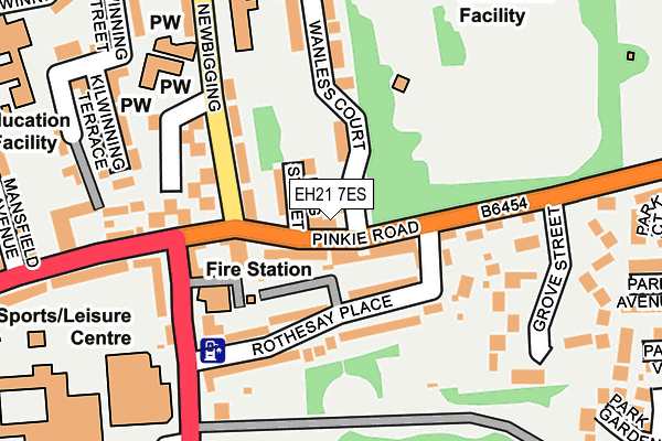 EH21 7ES map - OS OpenMap – Local (Ordnance Survey) EH21 7ES map - OS OpenMap – Local (Ordnance Survey)