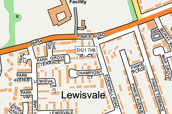 EH21 7HB map - OS OpenMap – Local (Ordnance Survey) EH21 7HB map - OS OpenMap – Local (Ordnance Survey)