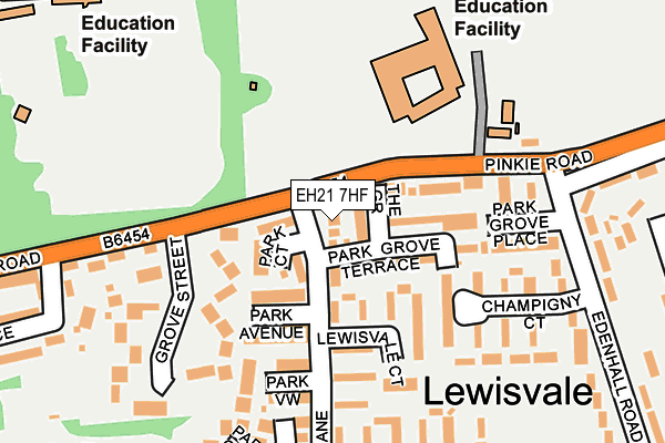 EH21 7HF map - OS OpenMap – Local (Ordnance Survey) EH21 7HF map - OS OpenMap – Local (Ordnance Survey)