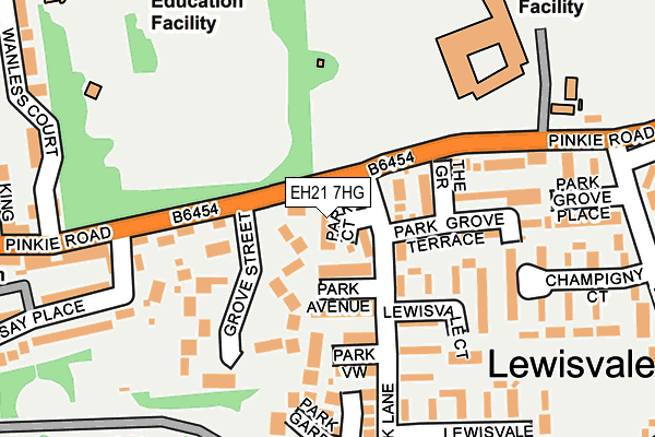 EH21 7HG map - OS OpenMap – Local (Ordnance Survey) EH21 7HG map - OS OpenMap – Local (Ordnance Survey)