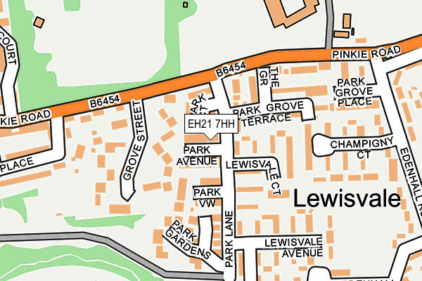 EH21 7HH map - OS OpenMap – Local (Ordnance Survey) EH21 7HH map - OS OpenMap – Local (Ordnance Survey)