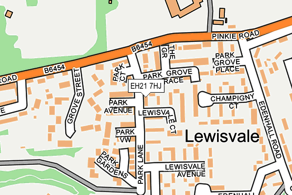 EH21 7HJ map - OS OpenMap – Local (Ordnance Survey) EH21 7HJ map - OS OpenMap – Local (Ordnance Survey)