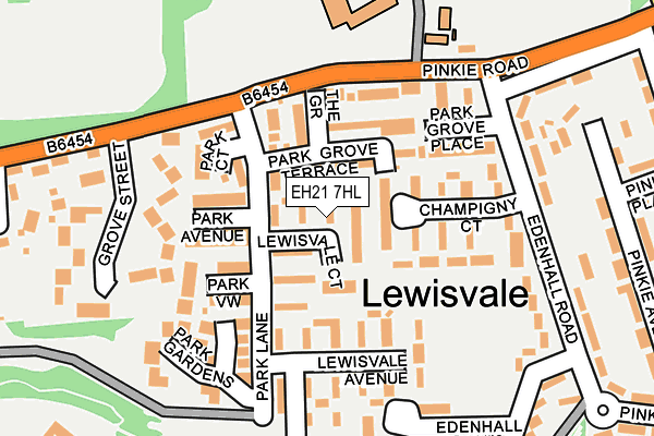 EH21 7HL map - OS OpenMap – Local (Ordnance Survey) EH21 7HL map - OS OpenMap – Local (Ordnance Survey)
