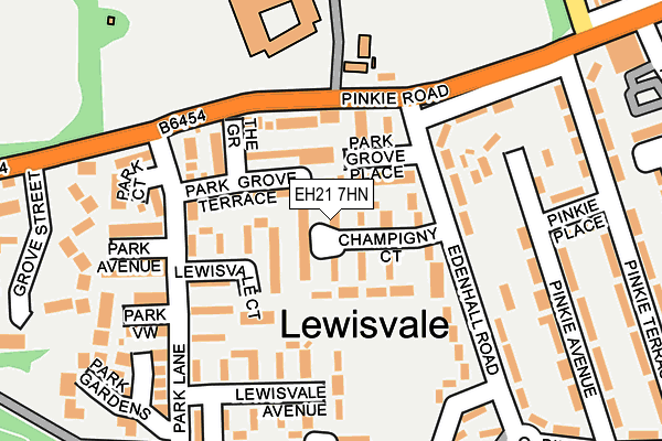 EH21 7HN map - OS OpenMap – Local (Ordnance Survey) EH21 7HN map - OS OpenMap – Local (Ordnance Survey)