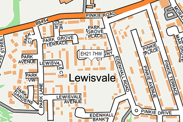 EH21 7HW map - OS OpenMap – Local (Ordnance Survey) EH21 7HW map - OS OpenMap – Local (Ordnance Survey)