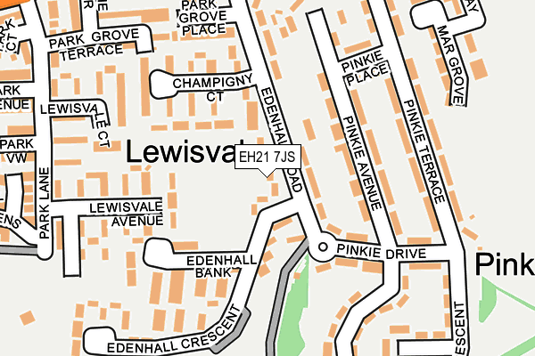 EH21 7JS map - OS OpenMap – Local (Ordnance Survey) EH21 7JS map - OS OpenMap – Local (Ordnance Survey)