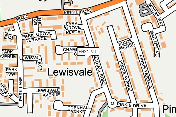 EH21 7JT map - OS OpenMap – Local (Ordnance Survey) EH21 7JT map - OS OpenMap – Local (Ordnance Survey)