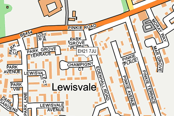 EH21 7JU map - OS OpenMap – Local (Ordnance Survey) EH21 7JU map - OS OpenMap – Local (Ordnance Survey)