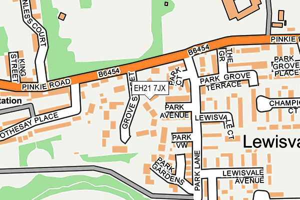 EH21 7JX map - OS OpenMap – Local (Ordnance Survey) EH21 7JX map - OS OpenMap – Local (Ordnance Survey)