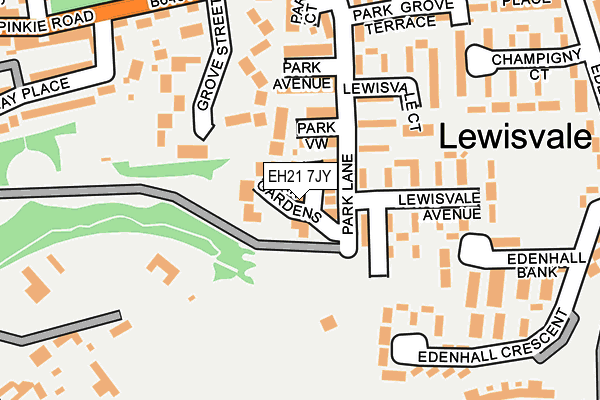 EH21 7JY map - OS OpenMap – Local (Ordnance Survey) EH21 7JY map - OS OpenMap – Local (Ordnance Survey)