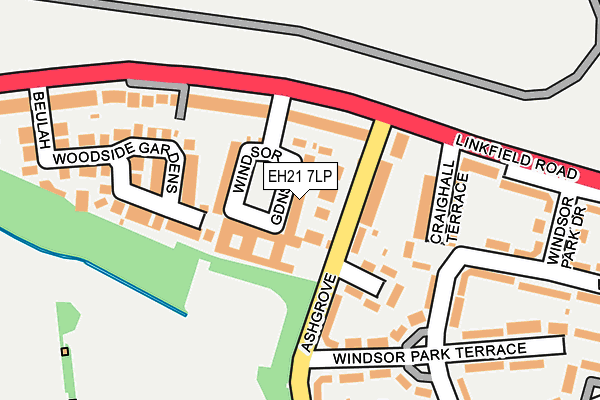 EH21 7LP map - OS OpenMap – Local (Ordnance Survey) EH21 7LP map - OS OpenMap – Local (Ordnance Survey)