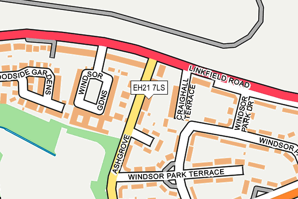 EH21 7LS map - OS OpenMap – Local (Ordnance Survey) EH21 7LS map - OS OpenMap – Local (Ordnance Survey)