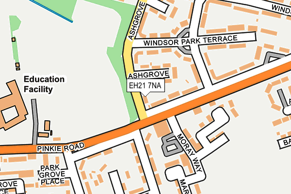 EH21 7NA map - OS OpenMap – Local (Ordnance Survey) EH21 7NA map - OS OpenMap – Local (Ordnance Survey)
