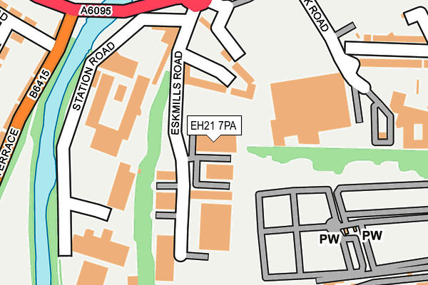 EH21 7PA map - OS OpenMap – Local (Ordnance Survey)