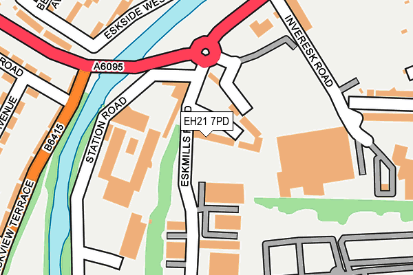 EH21 7PD map - OS OpenMap – Local (Ordnance Survey) EH21 7PD map - OS OpenMap – Local (Ordnance Survey)