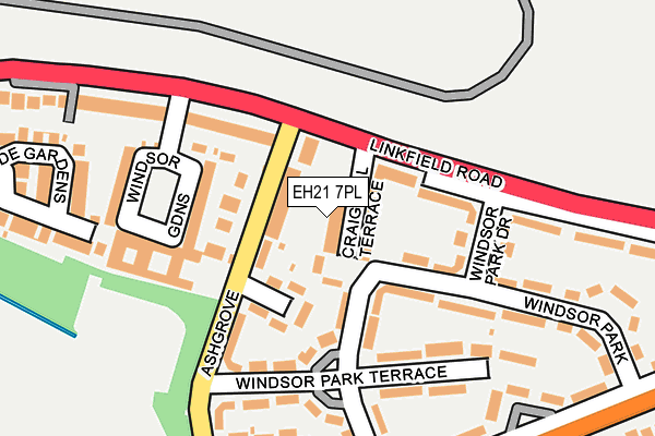 EH21 7PL map - OS OpenMap – Local (Ordnance Survey) EH21 7PL map - OS OpenMap – Local (Ordnance Survey)
