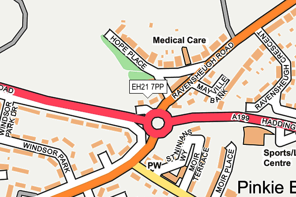 EH21 7PP map - OS OpenMap – Local (Ordnance Survey) EH21 7PP map - OS OpenMap – Local (Ordnance Survey)