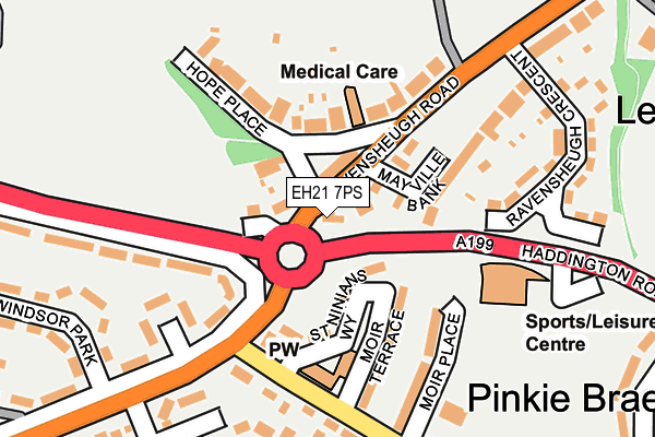 EH21 7PS map - OS OpenMap – Local (Ordnance Survey) EH21 7PS map - OS OpenMap – Local (Ordnance Survey)