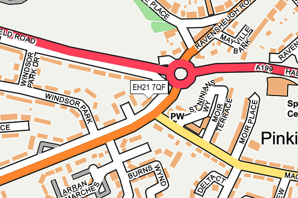 EH21 7QF map - OS OpenMap – Local (Ordnance Survey) EH21 7QF map - OS OpenMap – Local (Ordnance Survey)