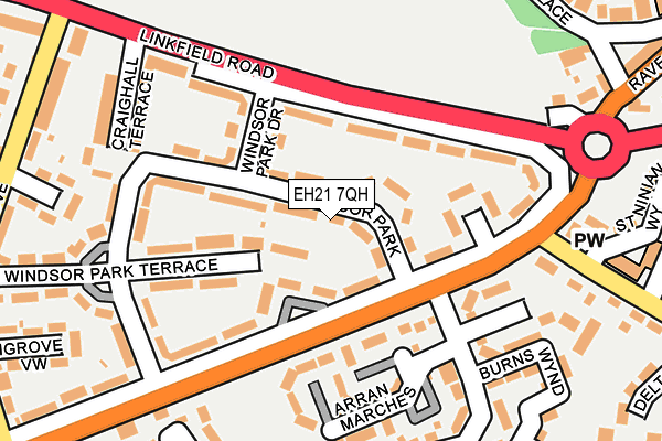 EH21 7QH map - OS OpenMap – Local (Ordnance Survey) EH21 7QH map - OS OpenMap – Local (Ordnance Survey)