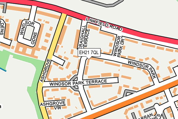 EH21 7QL map - OS OpenMap – Local (Ordnance Survey) EH21 7QL map - OS OpenMap – Local (Ordnance Survey)