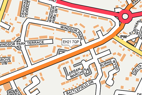 EH21 7QP map - OS OpenMap – Local (Ordnance Survey) EH21 7QP map - OS OpenMap – Local (Ordnance Survey)