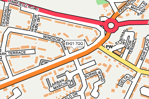 EH21 7QQ map - OS OpenMap – Local (Ordnance Survey) EH21 7QQ map - OS OpenMap – Local (Ordnance Survey)