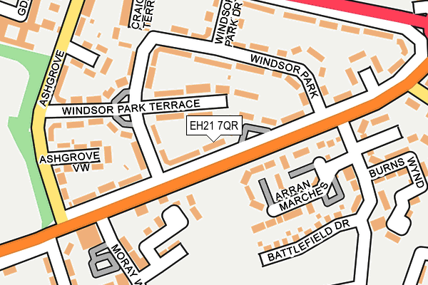 EH21 7QR map - OS OpenMap – Local (Ordnance Survey) EH21 7QR map - OS OpenMap – Local (Ordnance Survey)