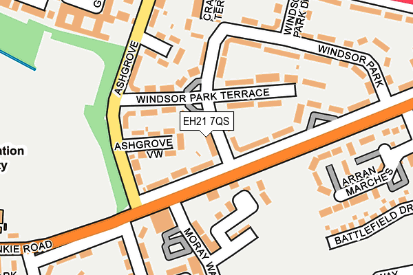 EH21 7QS map - OS OpenMap – Local (Ordnance Survey) EH21 7QS map - OS OpenMap – Local (Ordnance Survey)
