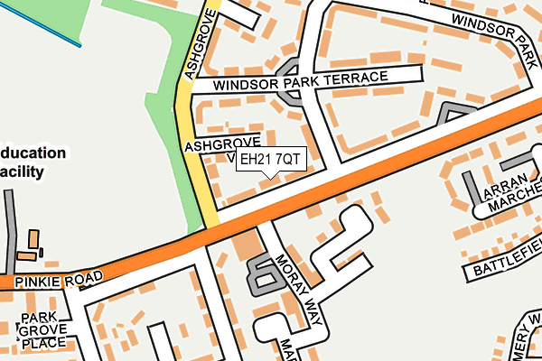 EH21 7QT map - OS OpenMap – Local (Ordnance Survey) EH21 7QT map - OS OpenMap – Local (Ordnance Survey)